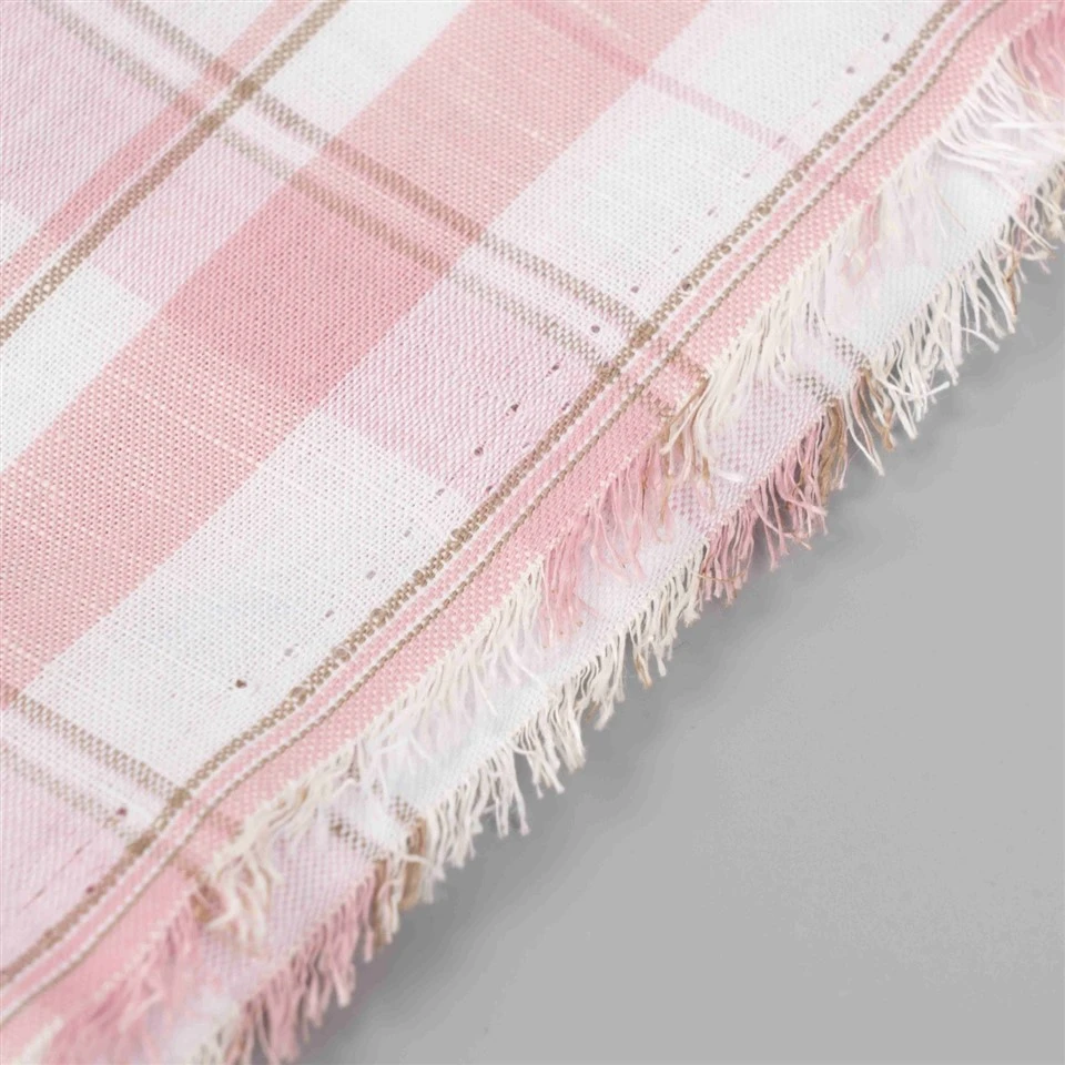 Sakura Pink Plaid Linen Fabric best Sakura Pink Plaid Linen Fabric best