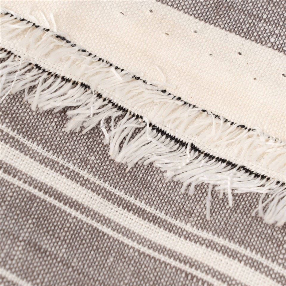 White Striped Natural Linen Fabric high quality